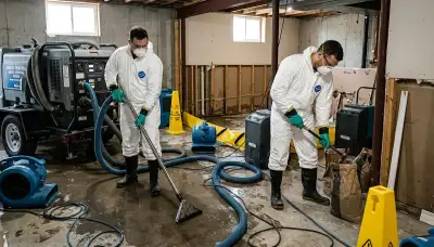 Basement flood cleanup in Norfolk, VA for water damage restoration service