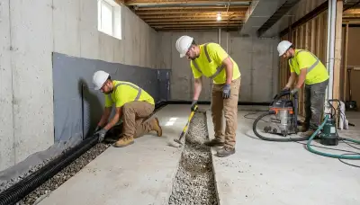 Norfolk, VA basement waterproofing team inspecting moisture damage and flood protection for homes