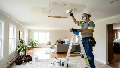 Ceiling water damage repair in Norfolk, VA home by water damage restoration team