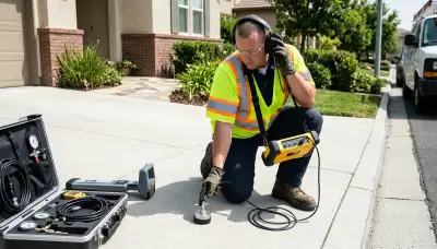 Norfolk, VA water damage technician performing leak detection in a home
