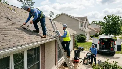 Norfolk, VA storm damage restoration crew cleaning flood-damaged home after heavy rain