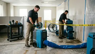 Structural drying equipment removing hidden moisture in a Norfolk, VA home after water damage