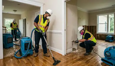 Water damage restoration team serving Norfolk, VA in a professional water mitigation project