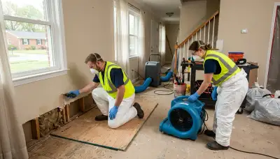 Water damage restoration team in Norfolk, VA providing professional cleanup and drying services