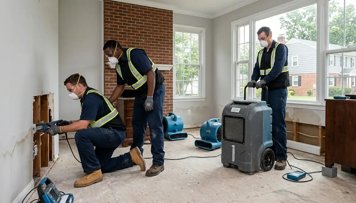 Water damage restoration team serving Norfolk, VA with professional cleanup and drying services