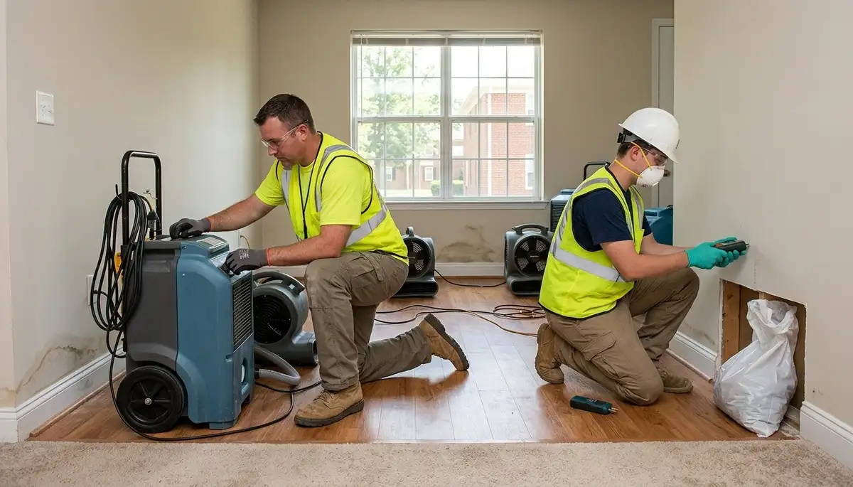 Water damage restoration team serving Norfolk, VA for emergency cleanup and drying services