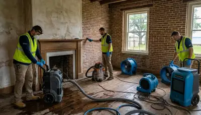 Water damage restoration team serving Norfolk, VA with emergency cleanup and drying equipment