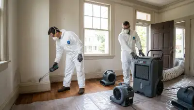 Water damage restoration team serving Norfolk, VA with emergency cleanup equipment