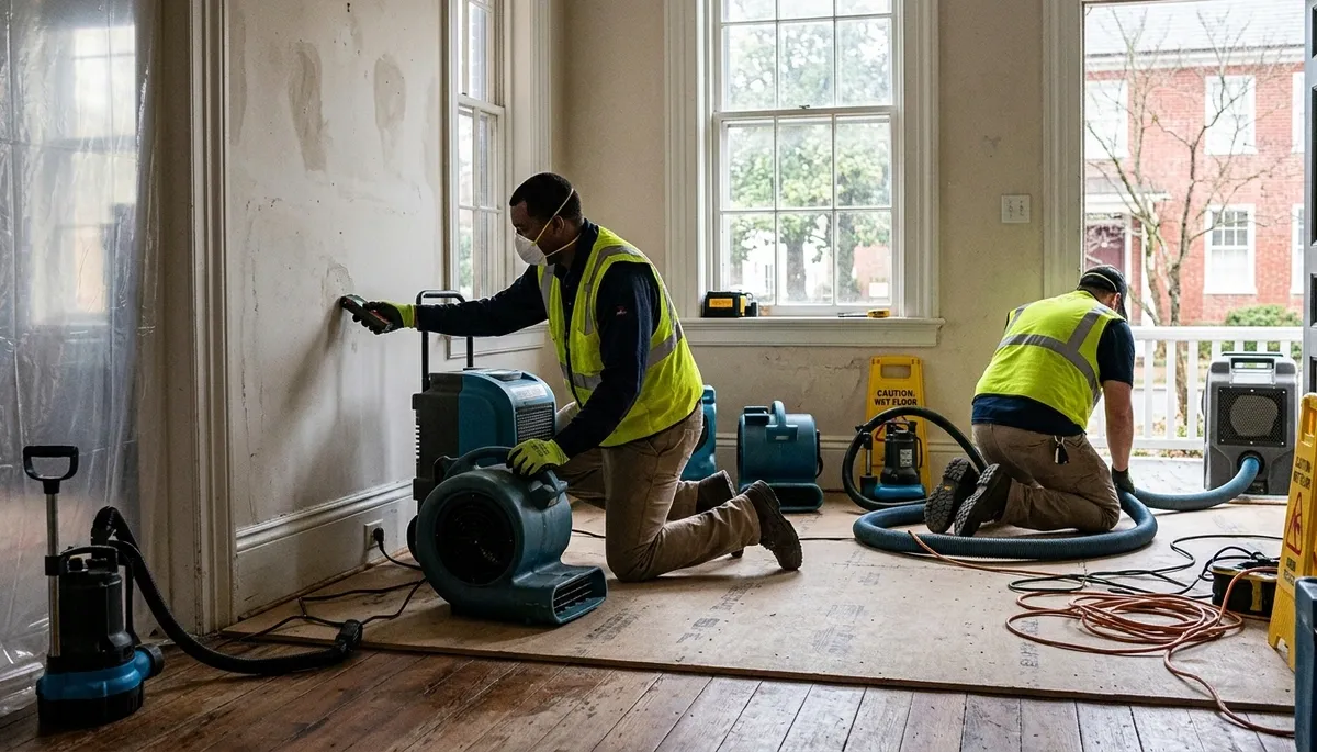 Water damage restoration team serving Norfolk, VA for emergency cleanup and repair