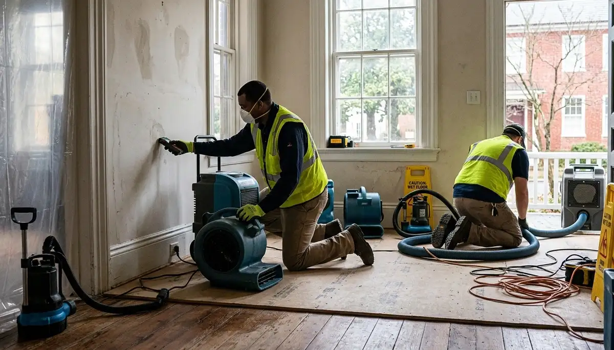 Water damage restoration team serving Norfolk, VA for emergency cleanup and repair