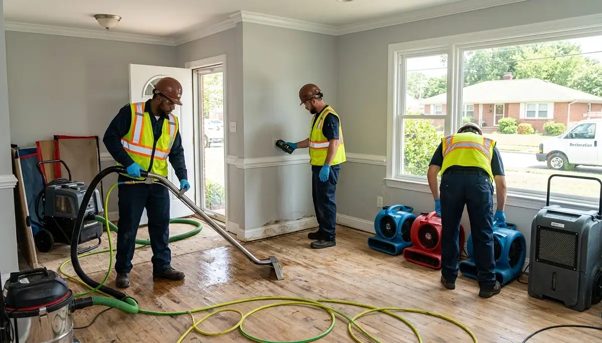 Water damage restoration team serving Norfolk, VA for emergency cleanup and drying services