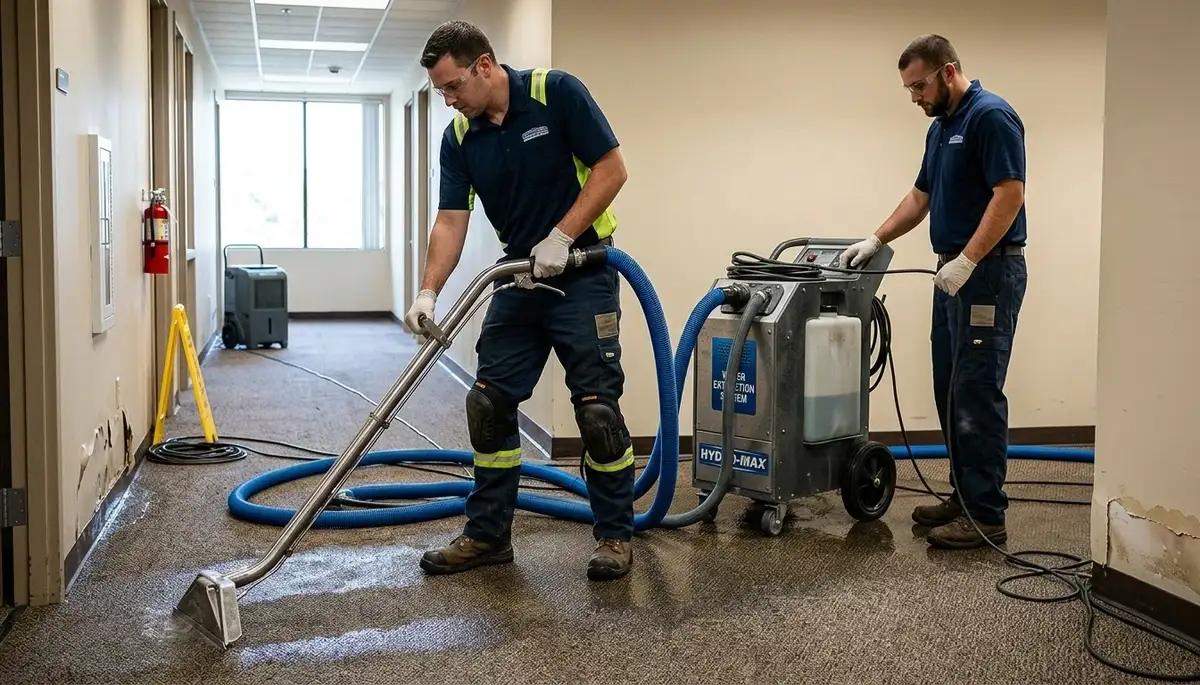 Water extraction service in Norfolk, VA removing standing water from a home after water damage